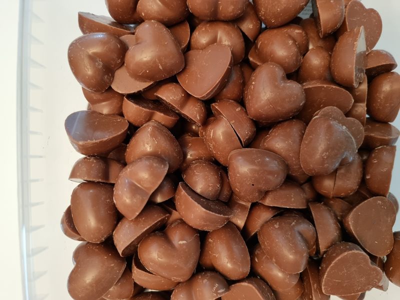 Chokoladehjerter Karamel - Bland Slik |